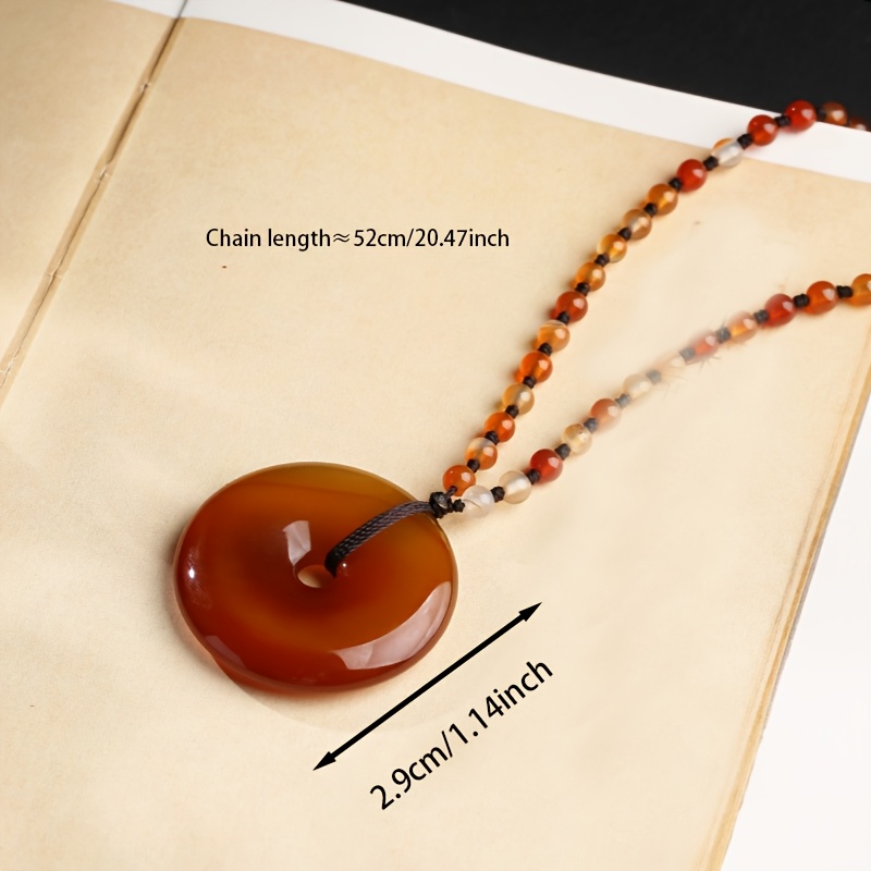 Women's Natural Carnelian Necklace with Safety Clasp